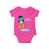 Baby's First Dussehra Romper | Custom Romper for Little Devotees - HOT PINK - New Born (Chest 14")