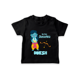 Baby's First Dussehra Tshirt | Custom Tshirt for Little Devotees - BLACK - 0-5 Months Old (Chest 17")