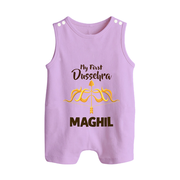 Little Ram Lalla My First Dussehra Romper Suit | Personalized Baby Outfit - LILAC - 0 - 5 Months Old (Chest 18")