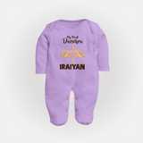 My First Dussehra Golden Arrow Full Body Suit - LILAC - New Born (Chest 7.5")