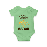 My First Dussehra Golden Arrow Romper - GREEN - New Born (Chest 14")