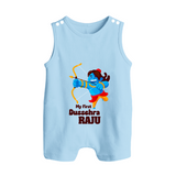 Mini Ram My First Dussehra Romper Suit | Custom Baby Romper Suit for Festival - BABY BLUE - 0 - 5 Months Old (Chest 18")