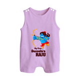 Mini Ram My First Dussehra Romper Suit | Custom Baby Romper Suit for Festival - LILAC - 0 - 5 Months Old (Chest 18")