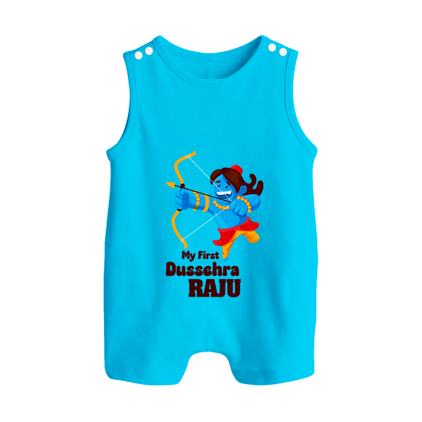 Mini Ram My First Dussehra Romper Suit | Custom Baby Romper Suit for Festival - SKY BLUE - 0 - 5 Months Old (Chest 18")