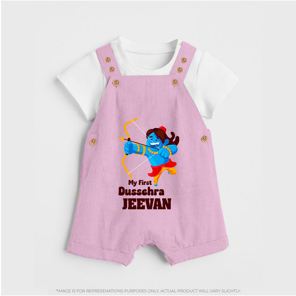 My First Dussehra Blue Warrior Dungaree - BABY PINK - 0 - 5 Months Old (Chest 18")