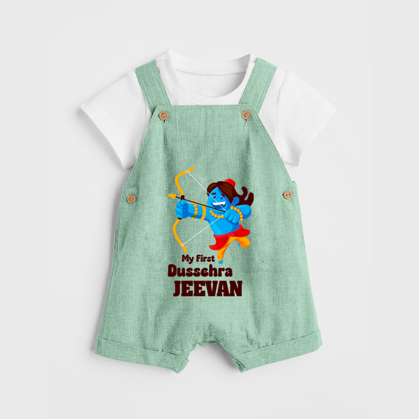 My First Dussehra Blue Warrior Dungaree - MINT GREEN - 0 - 5 Months Old (Chest 18")