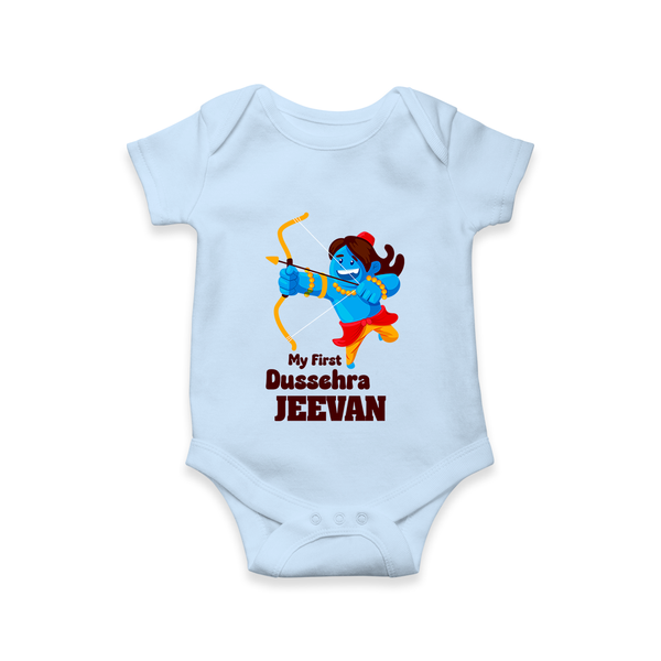 My First Dussehra Blue Warrior Romper - BABY BLUE - New Born (Chest 14")