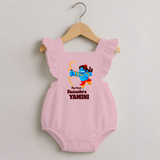 My First Dussehra Blue Warrior Romper frock - BABY PINK - 0 - 3 Months Old (Chest 19")