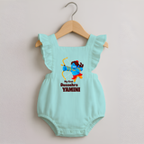 My First Dussehra Blue Warrior Romper frock - MINT GREEN - 0 - 3 Months Old (Chest 19")