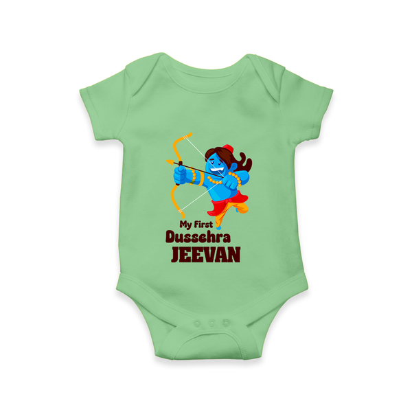 My First Dussehra Blue Warrior Romper - GREEN - New Born (Chest 14")