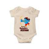 My First Dussehra Blue Warrior Romper - IVORY - New Born (Chest 14")
