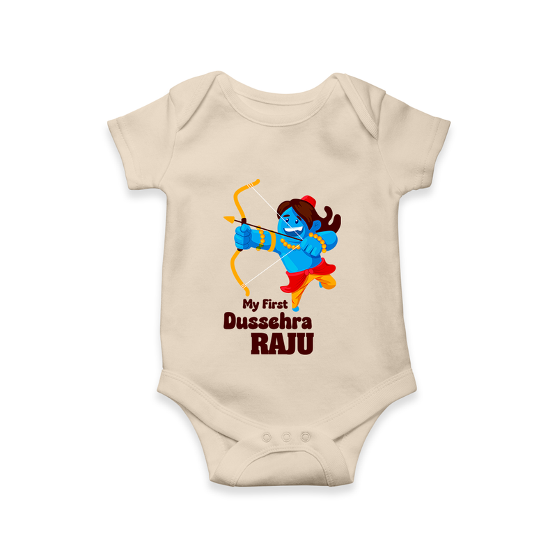 Mini Ram My First Dussehra Romper | Custom Baby Romper for Festival - IVORY - New Born (Chest 14")