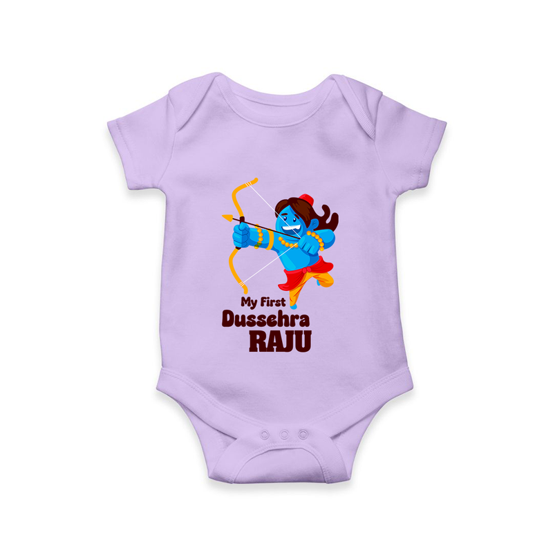 Mini Ram My First Dussehra Romper | Custom Baby Romper for Festival - LILAC - New Born (Chest 14")