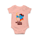 Mini Ram My First Dussehra Romper | Custom Baby Romper for Festival - PEACH - New Born (Chest 14")