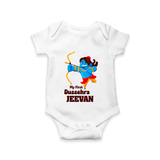 My First Dussehra Blue Warrior Romper - WHITE - New Born (Chest 14")