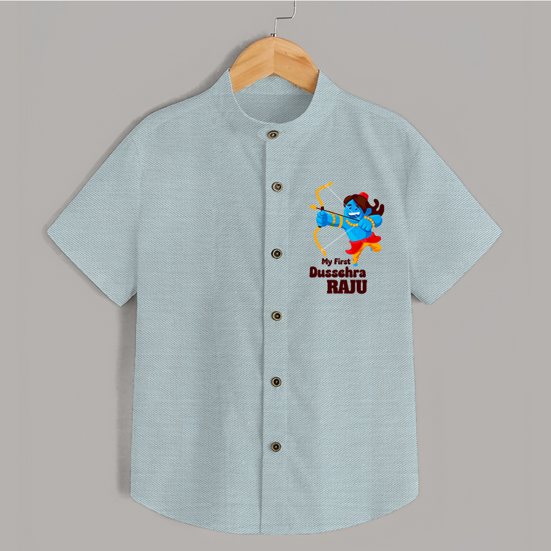 Mini Ram My First Dussehra Shirt | Custom Baby Shirt for Festival - ARCTIC BLUE - 0 - 6 Months Old (Chest 23")