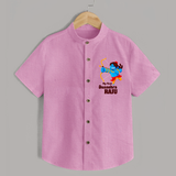 Mini Ram My First Dussehra Shirt | Custom Baby Shirt for Festival - BABY PINK - 0 - 6 Months Old (Chest 23")
