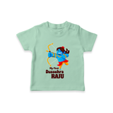 Mini Ram My First Dussehra Tshirt | Custom Baby Tshirt for Festival - MINT GREEN - 0-5 Months Old (Chest 17")