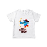Mini Ram My First Dussehra Tshirt | Custom Baby Tshirt for Festival - WHITE - 0-5 Months Old (Chest 17")
