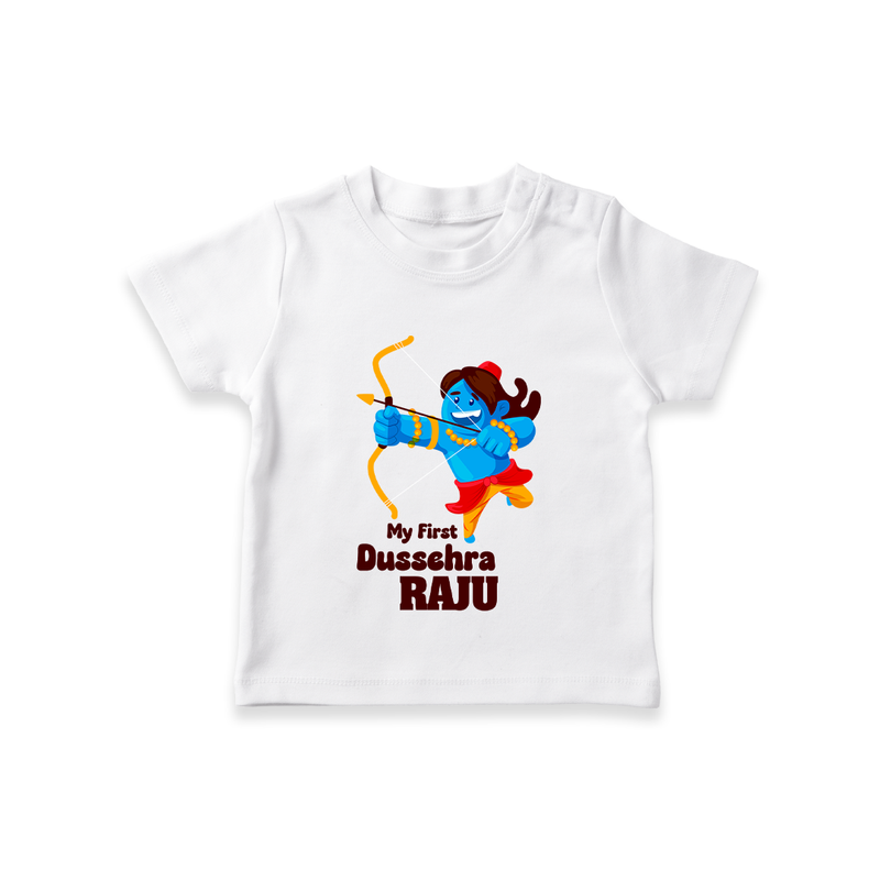 Mini Ram My First Dussehra Tshirt | Custom Baby Tshirt for Festival - WHITE - 0-5 Months Old (Chest 17")