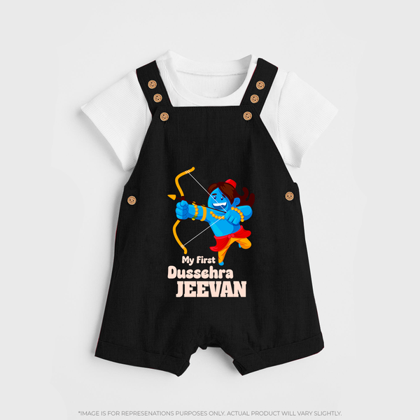 My First Dussehra Blue Warrior Dungaree - BLACK - 0 - 5 Months Old (Chest 18")