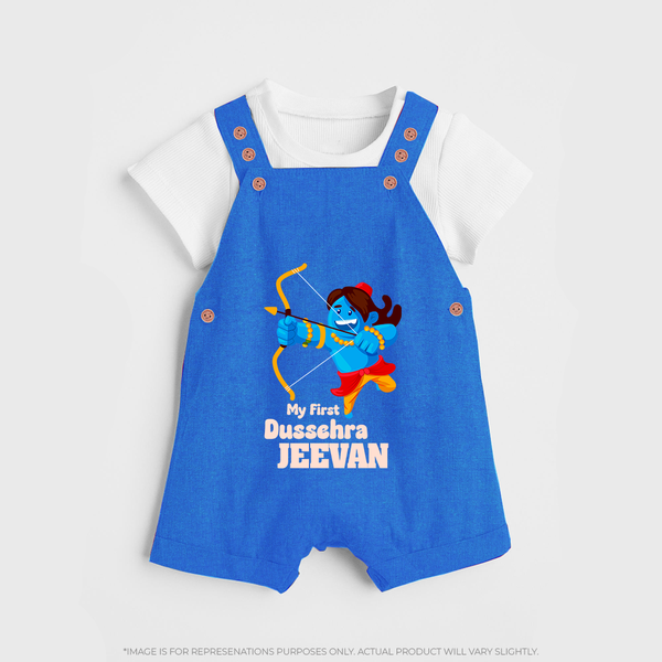 My First Dussehra Blue Warrior Dungaree - COBALT BLUE - 0 - 5 Months Old (Chest 18")