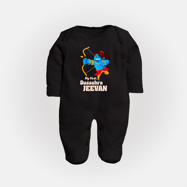 My First Dussehra Blue Warrior Full Body Suit - BLACK - New Born (Chest 7.5")
