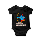 Mini Ram My First Dussehra Romper | Custom Baby Romper for Festival - BLACK - New Born (Chest 14")