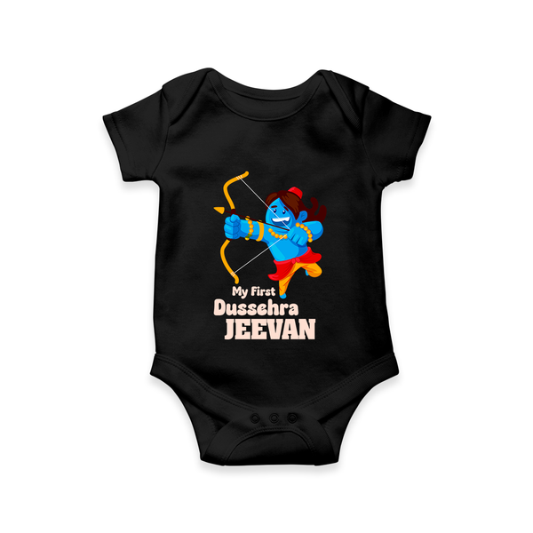 My First Dussehra Blue Warrior Romper - BLACK - New Born (Chest 14")
