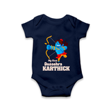 Mini Ram My First Dussehra Romper | Custom Baby Romper for Festival - NAVY BLUE - New Born (Chest 14")