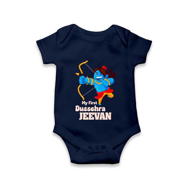 My First Dussehra Blue Warrior Romper - NAVY BLUE - New Born (Chest 14")