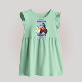 My First Dussehra Baby Frock | Personalized Baby Outfit for Dussehra - MINT GREEN - 0 - 3 Months Old (Chest 17")