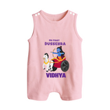 My First Dussehra Romper Suit | Personalized Baby Outfit for Dussehra - BABY PINK - 0 - 5 Months Old (Chest 18")