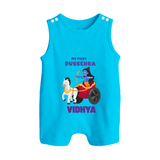 My First Dussehra Romper Suit | Personalized Baby Outfit for Dussehra - SKY BLUE - 0 - 5 Months Old (Chest 18")