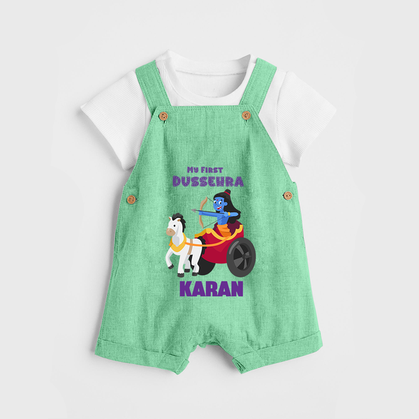 My First Dussehra Ram Leela Chariot Dungaree - GREEN - 0 - 5 Months Old (Chest 18")