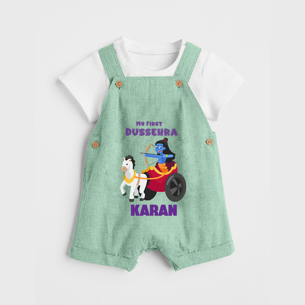 My First Dussehra Ram Leela Chariot Dungaree - MINT GREEN - 0 - 5 Months Old (Chest 18")
