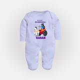 My First Dussehra Ram Leela Chariot Full Body Suit - BABY BLUE - New Born (Chest 7.5")