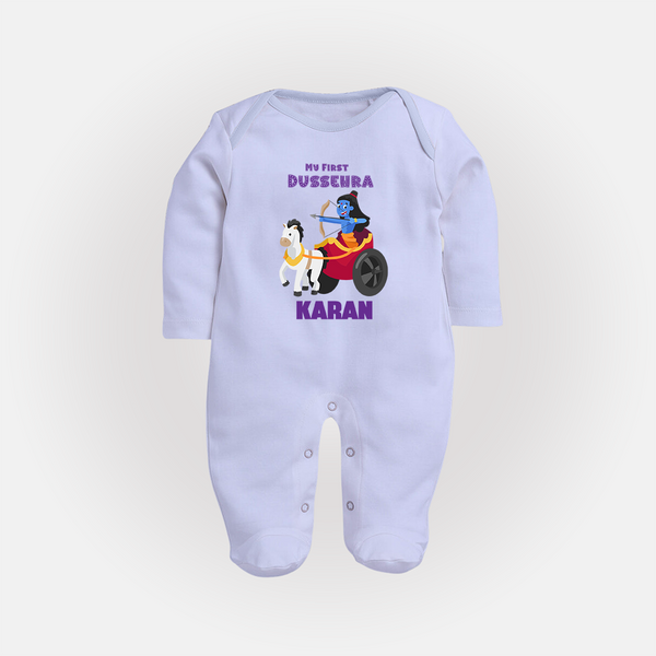 My First Dussehra Ram Leela Chariot Full Body Suit - BABY BLUE - New Born (Chest 7.5")
