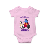 My First Dussehra Romper | Personalized Baby Outfit for Dussehra - BABY PINK - New Born (Chest 14")