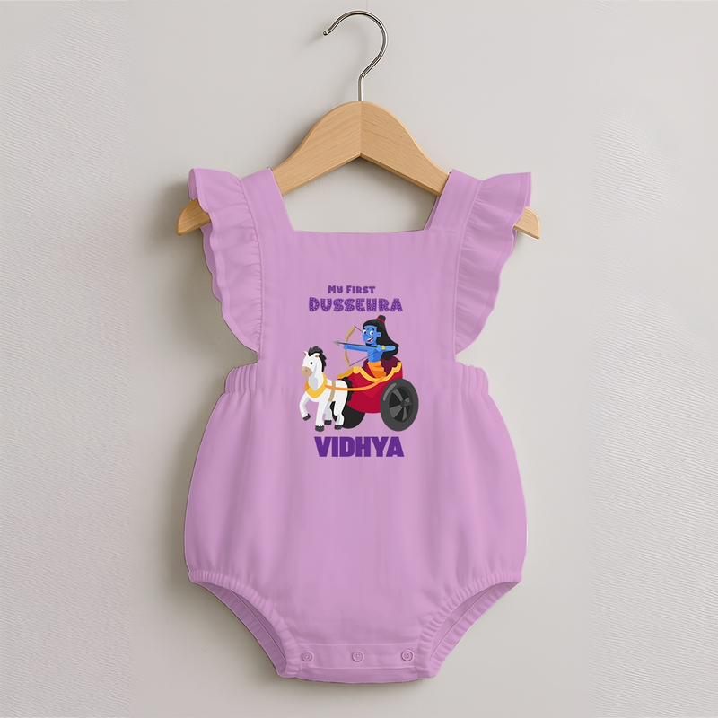 My First Dussehra Romper Frock | Personalized Baby Outfit for Dussehra - BABY PINK - 0 - 3 Months Old (Chest 19")