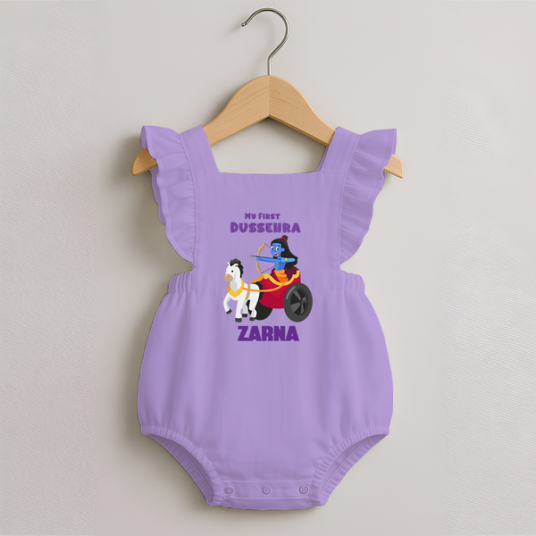 My First Dussehra Ram Leela Chariot Romper frock - LILAC - 0 - 3 Months Old (Chest 19")
