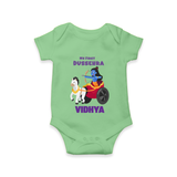 My First Dussehra Romper | Personalized Baby Outfit for Dussehra - GREEN - New Born (Chest 14")