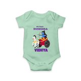 My First Dussehra Romper | Personalized Baby Outfit for Dussehra - MINT GREEN - New Born (Chest 14")