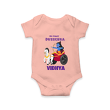 My First Dussehra Romper | Personalized Baby Outfit for Dussehra - PEACH - New Born (Chest 14")