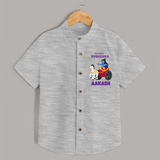 My First Dussehra Shirt | Personalized Baby Outfit for Dussehra - GREY - 0 - 6 Months Old (Chest 23")