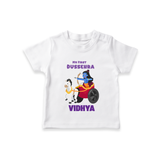 My First Dussehra Tshirt | Personalized Baby Outfit for Dussehra - WHITE - 0-5 Months Old (Chest 17")