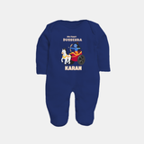 My First Dussehra Ram Leela Chariot Full Body Suit - NAVY BLUE - New Born (Chest 7.5")