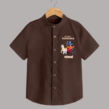 My First Dussehra Shirt | Personalized Baby Outfit for Dussehra - CHOCOLATE BROWN - 0 - 6 Months Old (Chest 23")