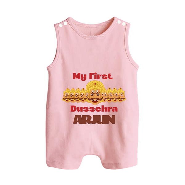 Good Always Wins My First Dussehra Romper Suit | Personalized Baby Outfit - BABY PINK - 0 - 5 Months Old (Chest 18")