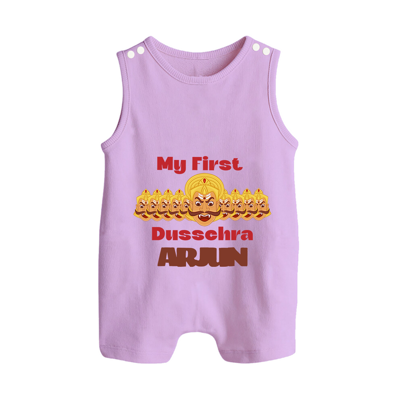 Good Always Wins My First Dussehra Romper Suit | Personalized Baby Outfit - LILAC - 0 - 5 Months Old (Chest 18")